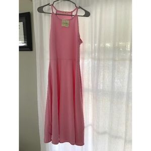 Pink midi dress